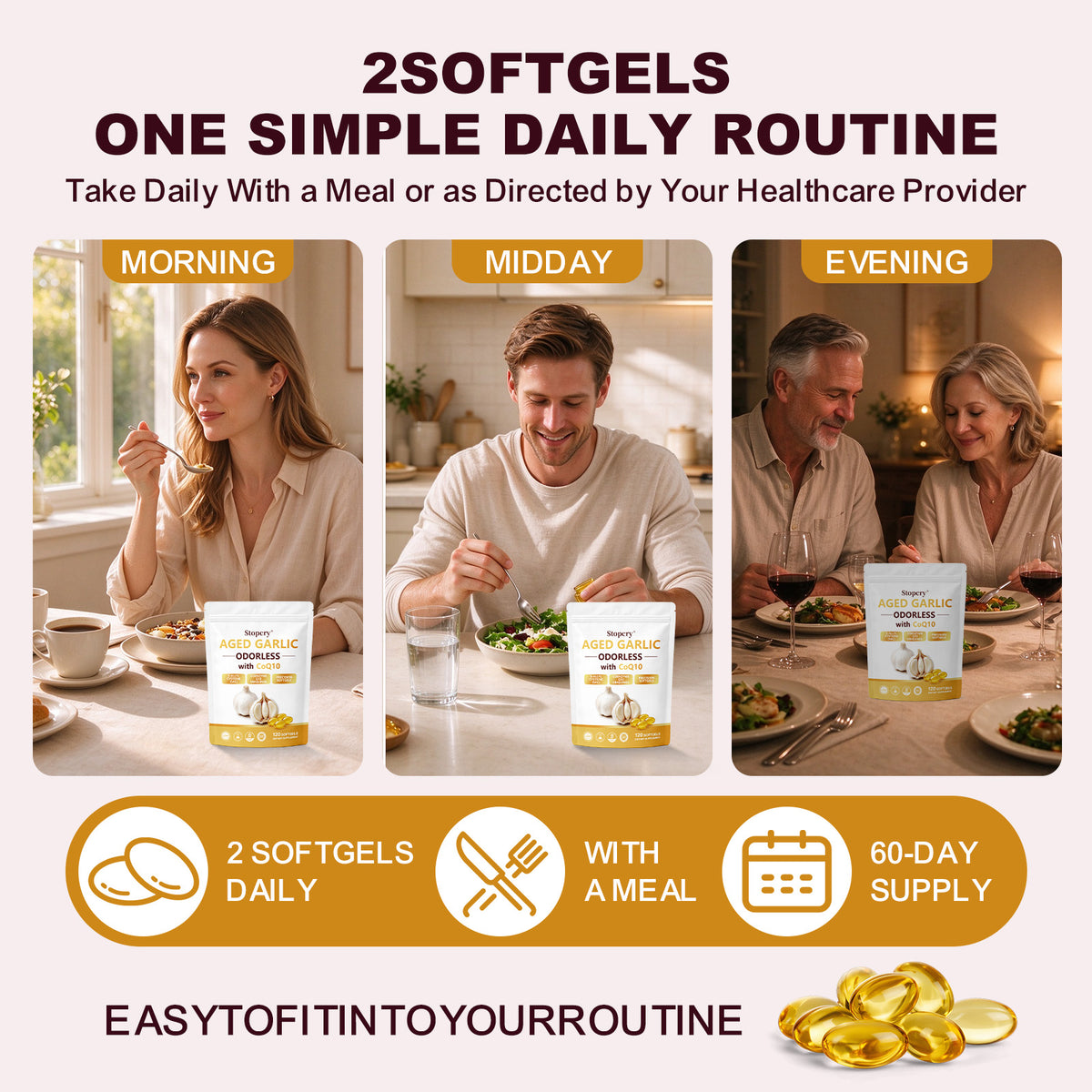 Aged Garlic Softgels with CoQ10 Ubiquinol & Vitamin K2 – 120 Softgels Classic | Stopcry