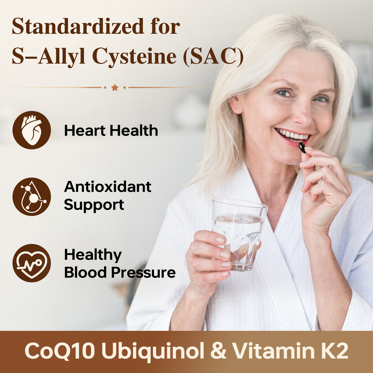 Fermented Black Garlic Softgels with CoQ10 & Vitamin K2 – 180 Softgels | Stopcry
