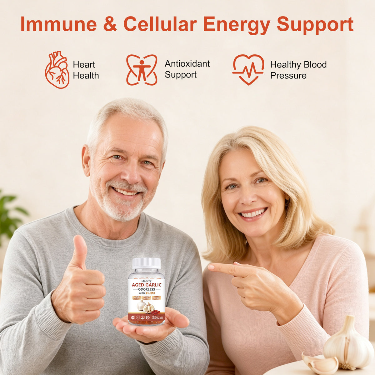 Aged Garlic Softgels with CoQ10 & Vitamin K2 – 180 Softgels | Stopcry