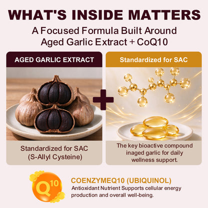 Aged Garlic Softgels with CoQ10 Ubiquinol & Vitamin K2 – 120 Softgels Classic | Stopcry