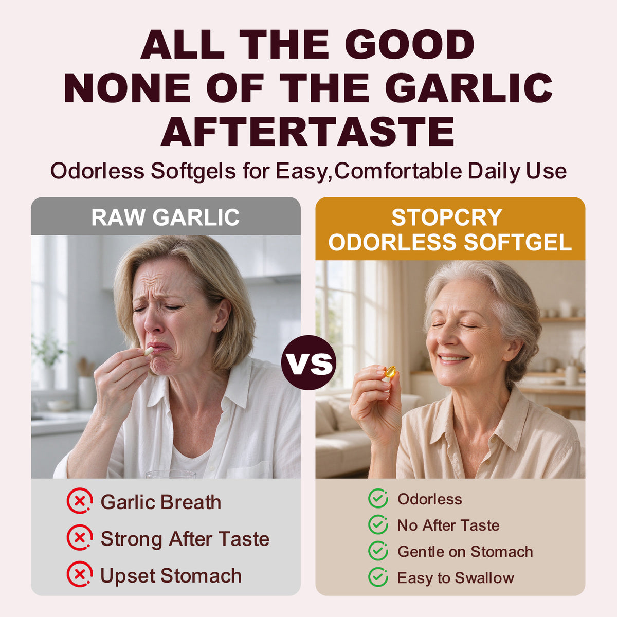 Aged Garlic Softgels with CoQ10 Ubiquinol & Vitamin K2 – 120 Softgels Classic | Stopcry