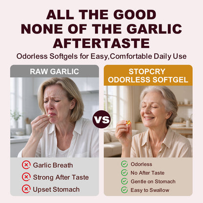Aged Garlic Softgels with CoQ10 Ubiquinol & Vitamin K2 – 120 Softgels Classic | Stopcry